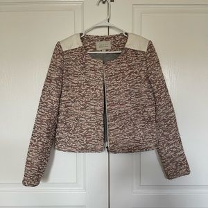 Hinge Full Zip Crop Tweed Blazer/Jacket Size Small